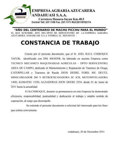 Ejemplo De Constancia De Trabajo En Honduras Porn Sex Picture