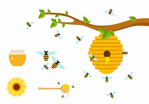 Flat Honey Bees 168083 Vector Art At Vecteezy