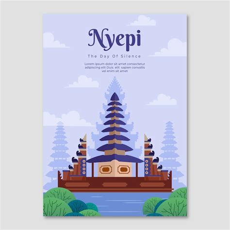 Plantilla De P Ster Vertical Plana Para Nyepi Vector Gratis