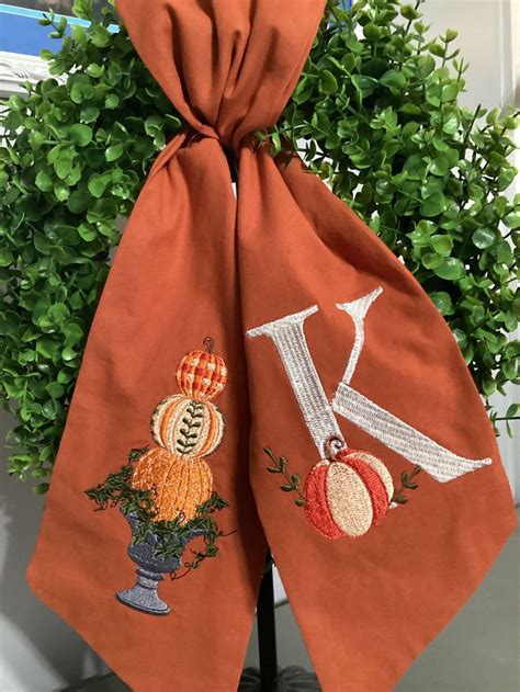 Pumpkin Topiary Fall Wreath Sash Wreath Bow Wreath Wrap Orange Etsy