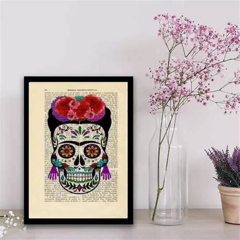 Quadro Caveira Mexicana Feminino 24x18cm Vidro Preta MercadoLivre