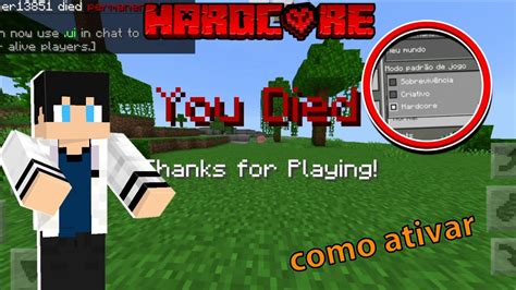 COMO ATIVAR O MODO HARDCORE NO MINECRAFT PE 1 19 MCPE 1 19 YouTube