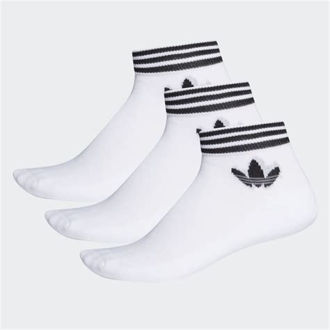 Adidas Trefoil Ankle Socks 3 Pairs White Free Shipping With Adiclub