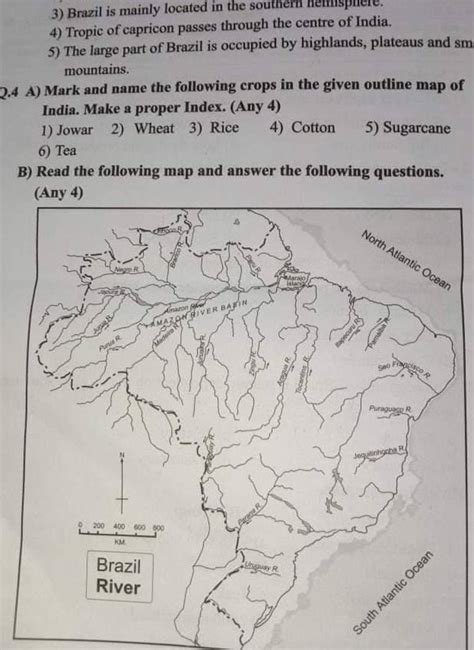 Q A Mark And Name The Following Crops In The Given Outline Map Of Indi