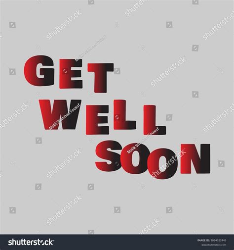 Vektor Stok Get Well Soon Logo Design Typography Tanpa Royalti