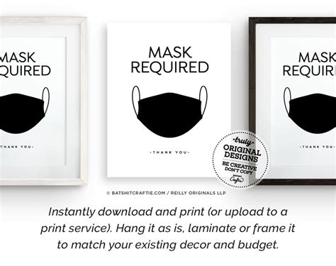 Simple Face Mask Required Printable Sign Office Workplace Etsy