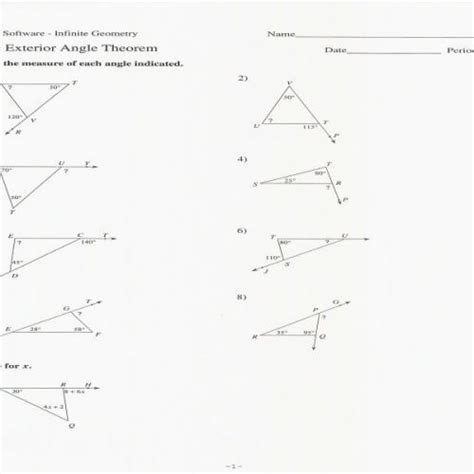 Angles In A Triangle Worksheet Answers Key With Work