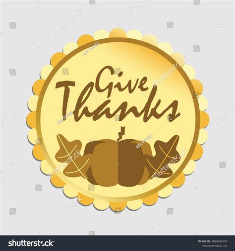 Give Thanks Holiday Lettering Handwritten Cursive Stock Vector Royalty