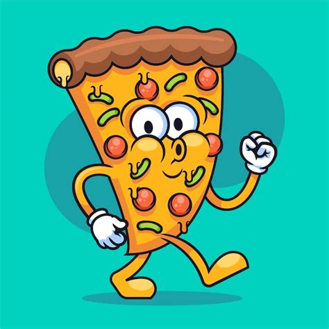 Ilustraci N De Dibujos Animados De Pizza Dibujada A Mano Vector Premium