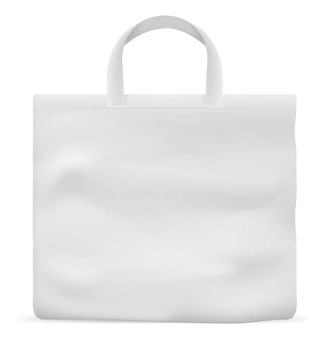 Bolsa De Tela Blanca Para Compras Maqueta En Blanco Realista Vector