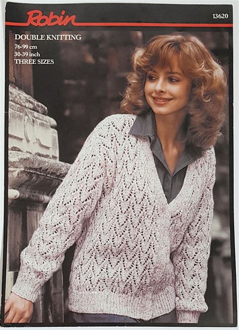 Robin Vintage Knitting Pattern Womens Cardigan Etsy