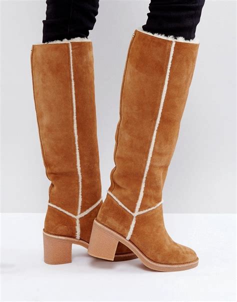 Ugg Kasen Tall Heeled Knee Boots Chestnut Tan Knee Boots Ugg Boots Boots