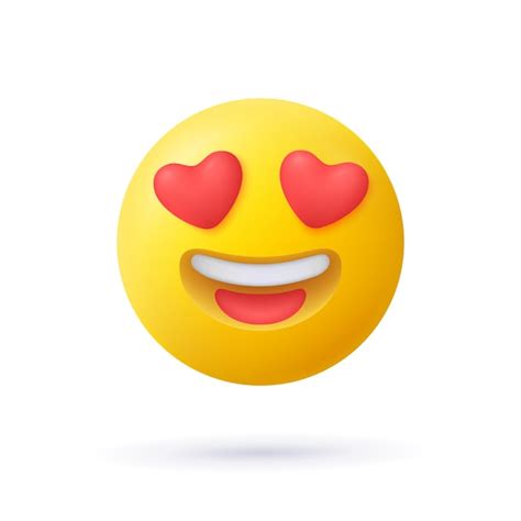 Sonrisa De Cara De Emoji Amarillo Con Corazones Rojos En Lugar De Ojos