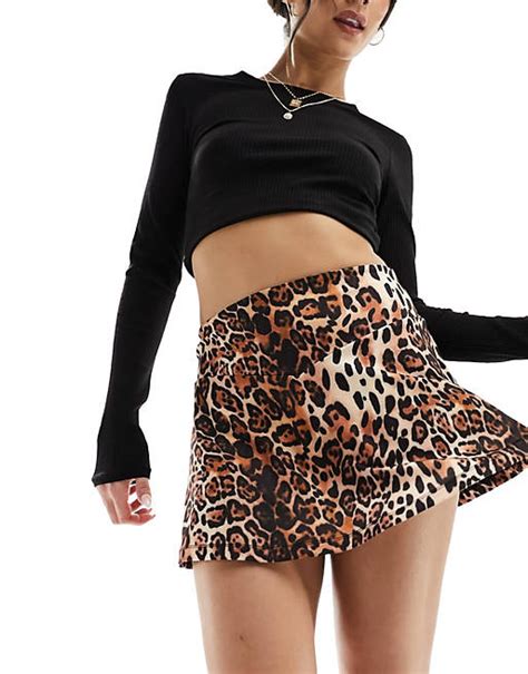 Asos Design Leopard Mini Skort Asos