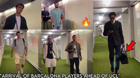 Barcelona Arrival At Estadio Olympico Ahead Of UCL Game Felix Cancelo