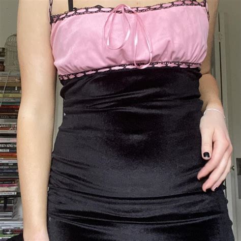 Dolls Kill Womens Pink And Black Dress Depop