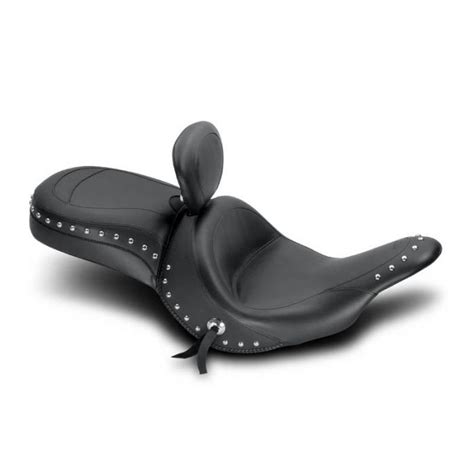 Mustang One Piece Wide Touring Seat Studded With Driver Backrest