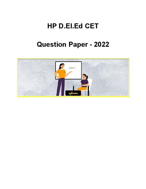 HP D El Ed CET 2022 Question Paper