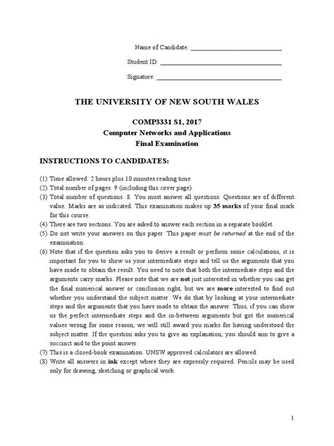 final exam template  test assessment