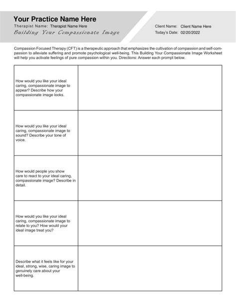 CFT Building Your Ideal Compassionate Image Worksheet Editable