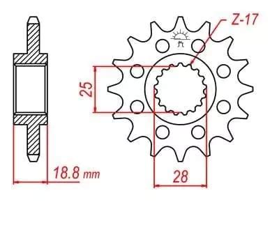 Pignon JT Sprockets 15 Dents Acier Pas 525 Type 704 Pignon