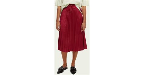 Scotch And Soda Plissee Skirt In Red Lyst