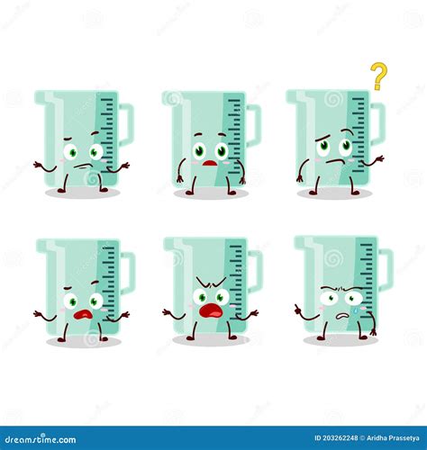 Cartoon Character of Measuring Cup with What Expression Stock Vector ...