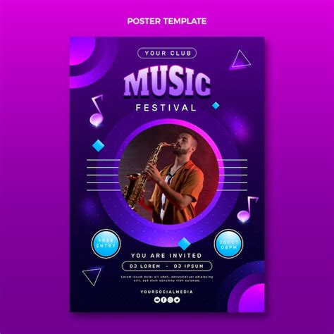 Premium Vector Gradient Colorful Music Festival Poster