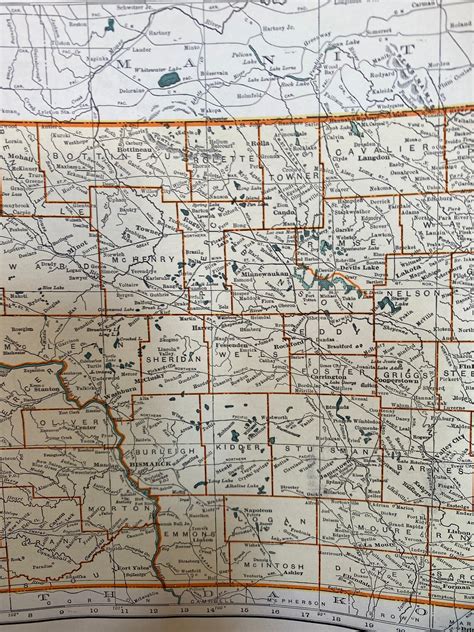 Real Old Map of North Dakota Historical Map of ND Cool Old | Etsy