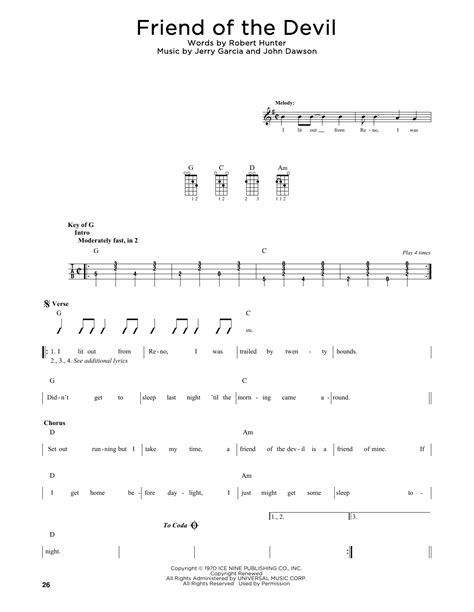 Friend Of The Devil Arr Fred Sokolow By Grateful Dead Mandolin