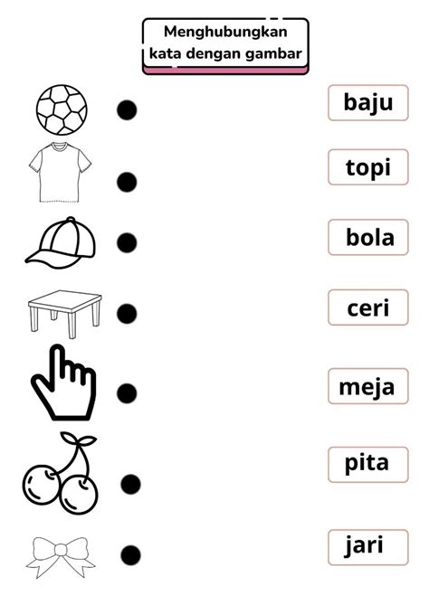 menghubungkan kata  gambar materi membaca  menulis ide