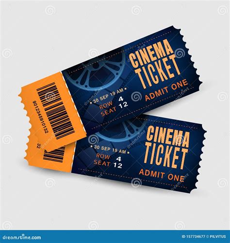 Movie Ticket. Music Concert, Party Event Entrance Ticket Design