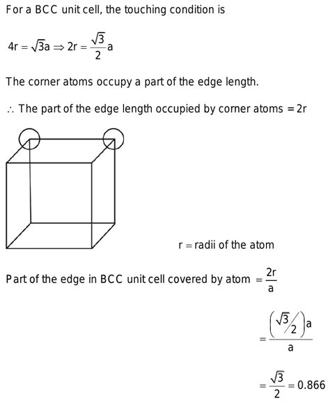 What Part Of An Edge In Bcc Unit Cell Is Covered By Atom