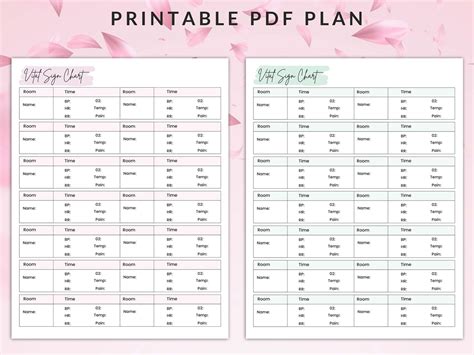 Printable Vital Sign Chart Vital Sign Log Vital Sign Tracker Vital