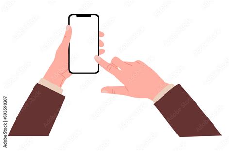 Male Hands Holding Mobile Phone Fingers Touching Scrolling Smartphone