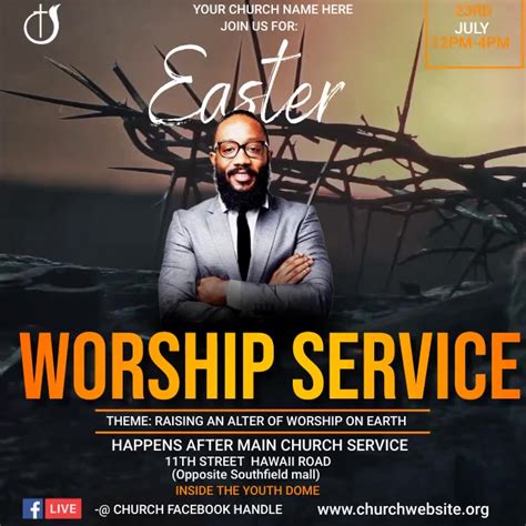 Easter Worship Service Template Postermywall