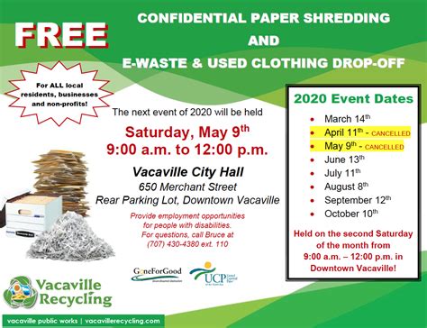 Free Paper Shredding Events Are Back Vacaville Recycling