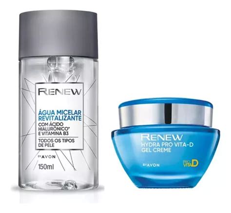 Kit Renew Avon Hidratação E Limpeza Facial Skincare Momento de