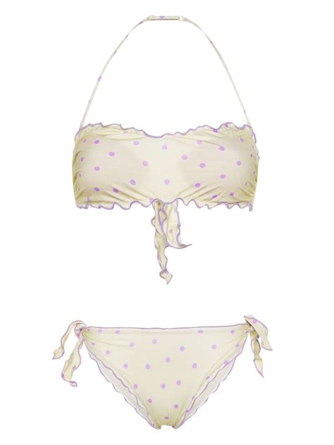 MC2 Saint Barth Bikini Con Estampado De Lunares Y Cuello Halter Farfetch