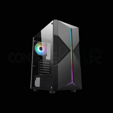 CiT Pyro Gaming Mid Tower Case With Tempered Glass Window Black