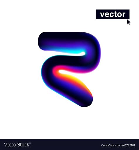 R letter logo with neon glitch multicolor Vector Image