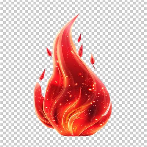 Premium PSD D Fire Flame Icon With Burning Red Hot Sparks Isolated On White Background Render