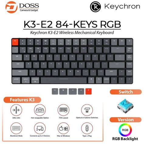 Jual Keychron K Key Blue Switch RGB Backlight Hot Swappable K E Di Seller DOSS Bandung