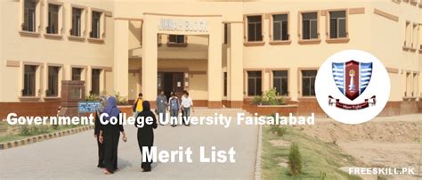 GCUF Merit List 2023-24 Undergraduate Programs