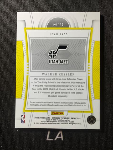 【la拍卖精品】22 23 Panini National Treasures Walker Kessler 国宝 新秀rc 沃克 凯斯勒