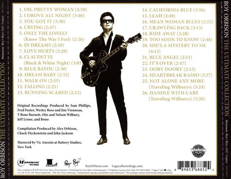 Roy Orbison Ultimate Collection Legacy New Cd Ebay