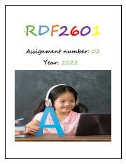RDF2601 ASS 2 2022 Vqifhj Pdf RDF2601 Assignment Number 02 Year