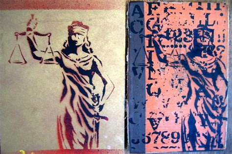 Lady Justice Stencil Spray Paint On Old Book Cover With Ol Flickr