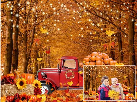 Amazon Dudaacvt X Ft Fall Thanksgiving Backdrop Red Truck