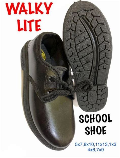 Unisex Lace Up Kids School Shoe Black Synthetic At Rs 72pair In New